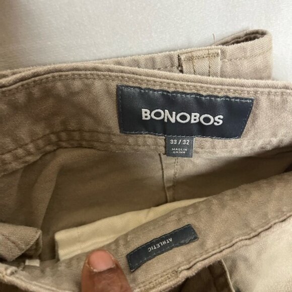 Bonobos 5-Pocket Pants Men 33 x 32 Biege Stretch Straight Fit Twill Straight Leg - Picture 4 of 5